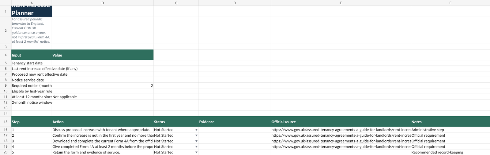 LetReady rent increase planner preview